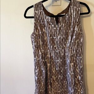 Robbie Bee Brown and White Midi Dress